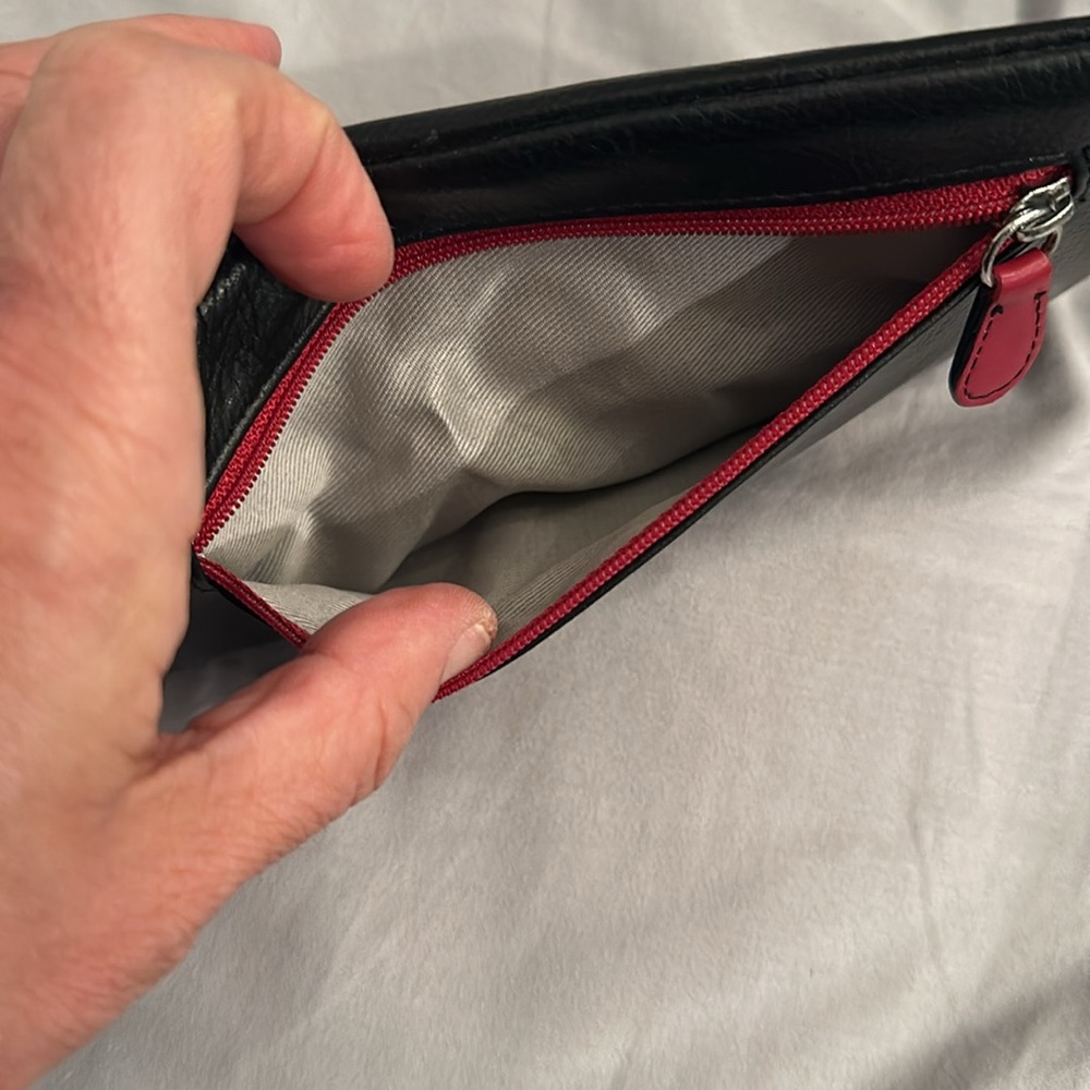 NWOT Leather Soft Sunglasses Case black/white - Picture 4 of 4